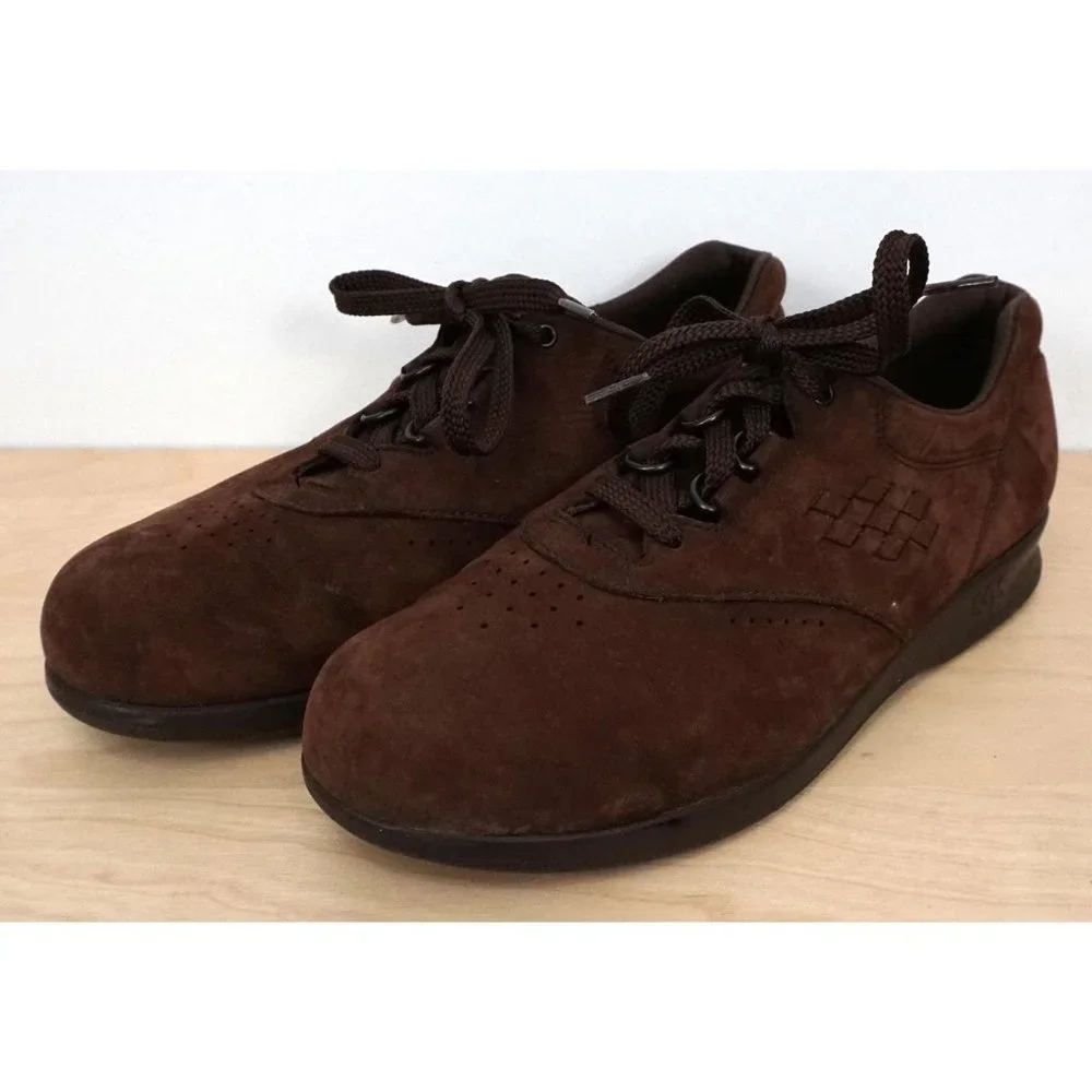 SAS Tripad Comfort Womens Brown Lace Up Suede Leather Shoes Sneakers Size 8